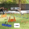 Kit de Agilidad para Perros Agility de 6 Piezas para Mascotas con Saltos Slalom Caja de Pausa Silbato y Pelotas - Ogal.Es