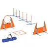 Kit de Agilidad para Perros Agility de 6 Piezas para Mascotas con Saltos Slalom Caja de Pausa Silbato y Pelotas - Ogal.Es