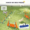 Kit de Agilidad para Perros Agility de 6 Piezas para Mascotas con Saltos Slalom Caja de Pausa Silbato y Pelotas - Ogal.Es