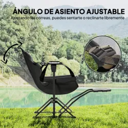 2 Mecedora Jardín Exterior con Reposapiés Reposacabezas Portavasos Bolsillos y Bolsa de Transporte Carga 120 kg ... - Ogal.Es