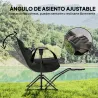 2 Mecedora Jardín Exterior con Reposapiés Reposacabezas Portavasos Bolsillos y Bolsa de Transporte Carga 120 kg ... - Ogal.Es