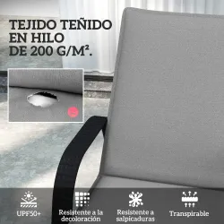 2 Cojines para Tumbonas de Jardín con Protección UV Resistentes a Salpicaduras 193x58x6 cm Gris - Ogal.Es
