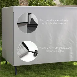 Funda Protectora Impermeable para Balancín de Jardín 3 Plazas con Cremallera Antipolvo y Antiviento 215x155x150 cm - Ogal.Es