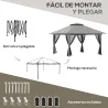 Carpa Plegable Pop-up con Altura Ajustable Protección UV50+ Doble Techo y Mosquiteras 4x4x2,8 m Gris - Ogal.Es