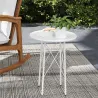 Mesa de Jardín Redonda de Acero con Diseño de Flores y Hojas Patas Ajustables y Estructura en Forma de X Ø40x50c... - Ogal.Es