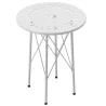 Mesa de Jardín Redonda de Acero con Diseño de Flores y Hojas Patas Ajustables y Estructura en Forma de X Ø40x50c... - Ogal.Es