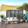 Toldo de Terraza Rectangular 6x4 m con Protección Rayos UV Anillas de Acero Inoxidable y Cuerdas para Jardín Pat... - Ogal.Es