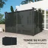Pérgola con Techo Retráctil 4x3 m Cenador con Paredes Laterales Anti-UV Resistente al Agua para Jardín Patio Gri... - Ogal.Es