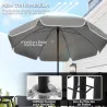 Conjunto de Muebles de Jardín de 6 Piezas con Mesa Redonda Sillas Plegables y Sombrilla para Patio y Terraza Col... - Ogal.Es