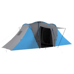 Tienda de Campaña para de 4 Personas con 2 Dormitorios Tienda de Camping Impermeable 2000mm 555x225x190 cm Gris ... - Ogal.Es