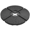Base para Sombrilla de 4 Piezas Rellenable con Arena 68 kg o Agua 52 L para Jardín Patio Terraza Negro - Ogal.Es