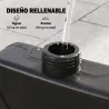 Base para Sombrilla de 4 Piezas Rellenable con Arena 68 kg o Agua 52 L para Jardín Patio Terraza Negro - Ogal.Es