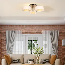 Lámpara de Techo Gota E27 Iluminación de Techo con Pantalla de Acrílico para Salón Dormitorio Comedor Cocina Blanco - Ogal.Es
