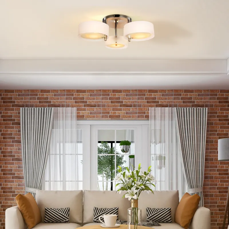 Lámpara de Techo Gota E27 Iluminación de Techo con Pantalla de Acrílico para Salón Dormitorio Comedor Cocina Blanco - Ogal.Es