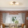 Lámpara de Techo Gota E27 Iluminación de Techo con Pantalla de Acrílico para Salón Dormitorio Comedor Cocina Blanco - Ogal.Es