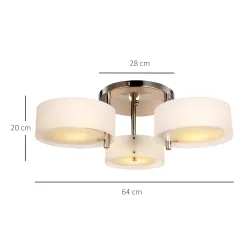 Lámpara de Techo Gota E27 Iluminación de Techo con Pantalla de Acrílico para Salón Dormitorio Comedor Cocina Blanco - Ogal.Es
