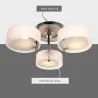 Lámpara de Techo Gota E27 Iluminación de Techo con Pantalla de Acrílico para Salón Dormitorio Comedor Cocina Blanco - Ogal.Es