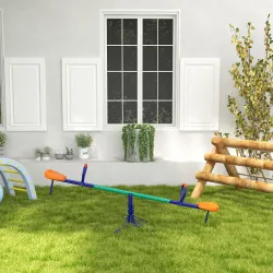 Balancín para Niños Giratorio 360° con Barra con Longitud Ajustable Poste Amortiguador y Base de Acero Multicolor - Ogal.Es