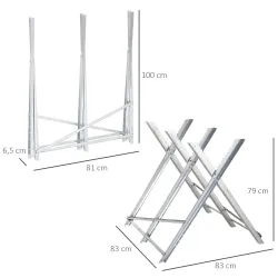 Caballete para Sierra Plegable Caballete Motosierra con Estructura Triangular de Metal Carga 100 kg 83x83x79 cm ... - Ogal.Es