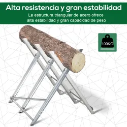 Caballete para Sierra Plegable Caballete Motosierra con Estructura Triangular de Metal Carga 100 kg 83x83x79 cm ... - Ogal.Es