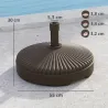 Base para Sombrilla de Jardín Rellenable 28 kg Rellenada con Arena y 23 L Rellenada con Agua Ø55x30 cm Marrón - Ogal.Es