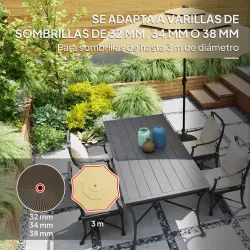 Base para Sombrilla de Jardín Rellenable 28 kg Rellenada con Arena y 23 L Rellenada con Agua Ø55x30 cm Marrón - Ogal.Es