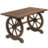 Mesa de Jardín de Madera de Abeto con Patas en Forma de Rueda para Exterior e Interior 110x60x65 cm Acabado Carb... - Ogal.Es