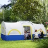Tienda de Campaña Familiar para 4 Personas Impermeable con Dormitorios Independientes 435x251x195 cm Azul y Blanco - Ogal.Es