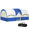 Tienda de Campaña Familiar para 4 Personas Impermeable con Dormitorios Independientes 435x251x195 cm Azul y Blanco - Ogal.Es