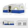 Tienda de Campaña Familiar para 4 Personas Impermeable con Dormitorios Independientes 435x251x195 cm Azul y Blanco - Ogal.Es