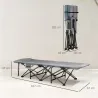 Cama de Camping Plegable con Cojín Integrado Reposacabezas y Bolsillo Lateral 187x67x37 cm Gris - Ogal.Es