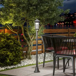 Farol Solar de Jardín con 6h de Autonomía y Anclaje de Suelo Farol de Exterior en ABS y Policarbonato Ø15x127 cm... - Ogal.Es