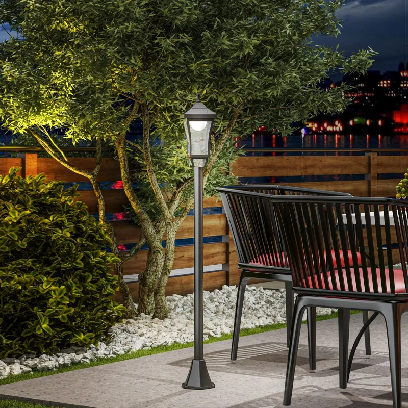 Farol Solar de Jardín con 6h de Autonomía y Anclaje de Suelo Farol de Exterior en ABS y Policarbonato Ø15x127 cm... - Ogal.Es