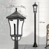 Farol Solar de Jardín con 6h de Autonomía y Anclaje de Suelo Farol de Exterior en ABS y Policarbonato Ø15x127 cm... - Ogal.Es