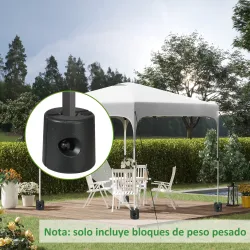 Pack de 4 Pesos para Carpas Plegables Soportes Rellenables con 8,7 kg de Agua o 12 kg de Arena Ø21,5/24x25,5 cm ... - Ogal.Es