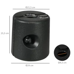 Pack de 4 Pesos para Carpas Plegables Soportes Rellenables con 8,7 kg de Agua o 12 kg de Arena Ø21,5/24x25,5 cm ... - Ogal.Es