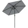 Sombrilla de Jardín Ø230x216 cm con Apertura Manual Ángulo Ajustable e Impermeable para Terraza Piscina Gris - Ogal.Es