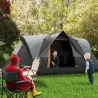 Tienda de Acampada para 5 Personas Impermeable 3000mm+ con Bolsa de Transporte y Gancho 455x220x180 cm Gris - Ogal.Es