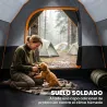 Tienda de Acampada para 5 Personas Impermeable 3000mm+ con Bolsa de Transporte y Gancho 455x220x180 cm Gris - Ogal.Es