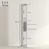 Columna de Baño con 2 Puertas Compartimento Abierto Estantes Ajustables y Portarrollos 20x20x185 cm Blanco - Ogal.Es