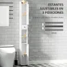 Columna de Baño con 2 Puertas Compartimento Abierto Estantes Ajustables y Portarrollos 20x20x185 cm Blanco - Ogal.Es