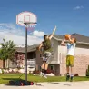 Canasta de Baloncesto con Tablero de Dardos Altura Ajustable Base Rellenable y Ruedas 74x55x210-247 cm Negro - Ogal.Es