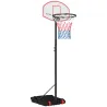 Canasta de Baloncesto con Tablero de Dardos Altura Ajustable Base Rellenable y Ruedas 74x55x210-247 cm Negro - Ogal.Es