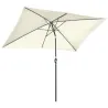 Sombrilla de Aluminio 195x295x253 Parasol Rectangular de Jardín Inclinable con Manivela y Poste Desmontable Crema - Ogal.Es