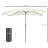 Sombrilla de Aluminio 195x295x253 Parasol Rectangular de Jardín Inclinable con Manivela y Poste Desmontable Crema - Ogal.Es