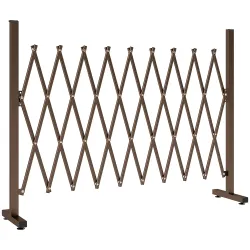 Valla de Jardín Exterior de Aleación de Aluminio Puerta de Jardín Exterior Extensible 250x31x103,5 cm Café Oscuro - Ogal.Es