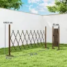 Valla de Jardín Exterior de Aleación de Aluminio Puerta de Jardín Exterior Extensible 250x31x103,5 cm Café Oscuro - Ogal.Es