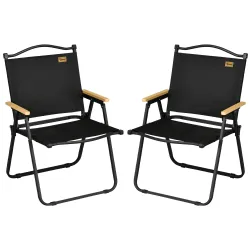 Set 2 Sillas de Jardín Plegables con Reposabrazos Sillas para Camping y Playa en Tela Oxford y Acero 54x59x78 cm... - Ogal.Es