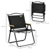 Set 2 Sillas de Jardín Plegables con Reposabrazos Sillas para Camping y Playa en Tela Oxford y Acero 54x59x78 cm... - Ogal.Es