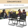 Set 2 Sillas de Jardín Plegables con Reposabrazos Sillas para Camping y Playa en Tela Oxford y Acero 54x59x78 cm... - Ogal.Es